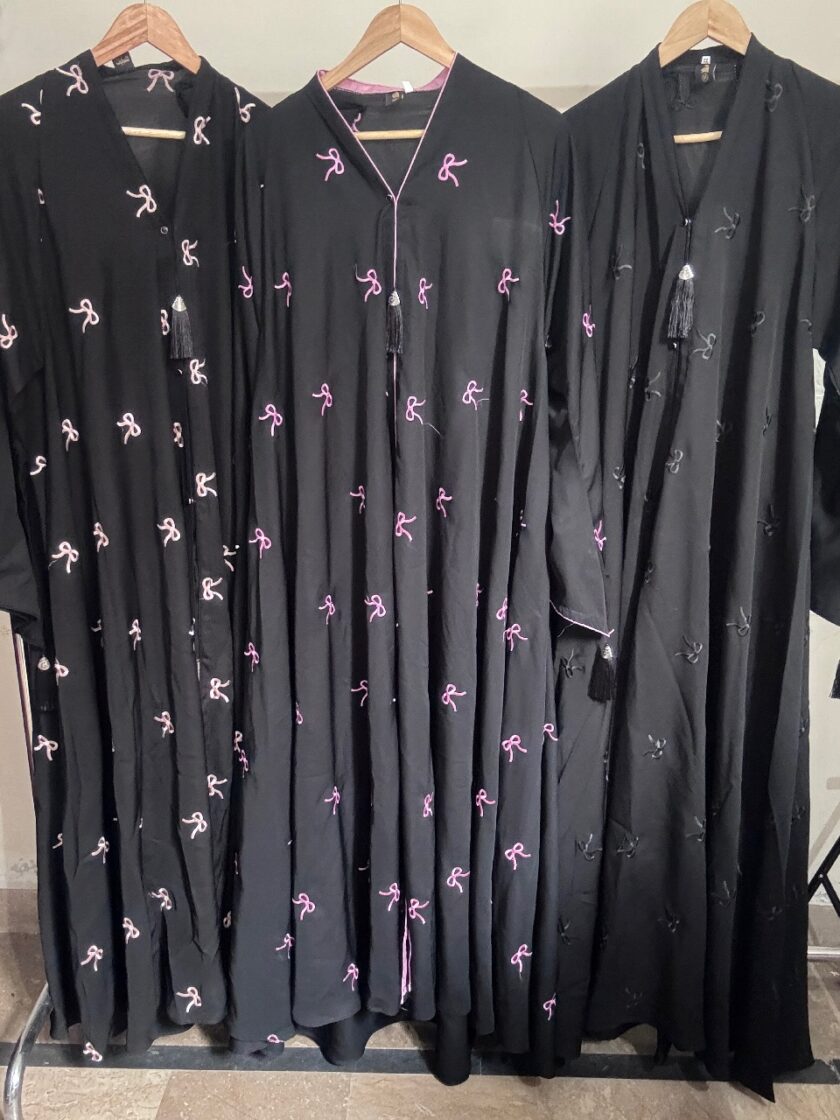Full Flare Pink Bow Abaya