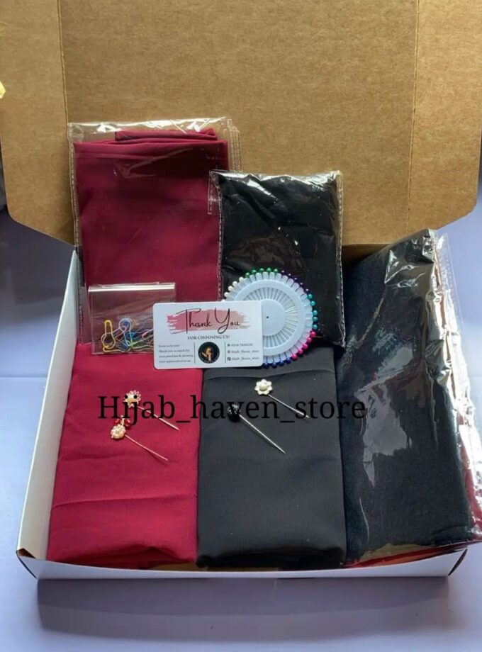 2 Hijab's 2 caps 2 niqab pins