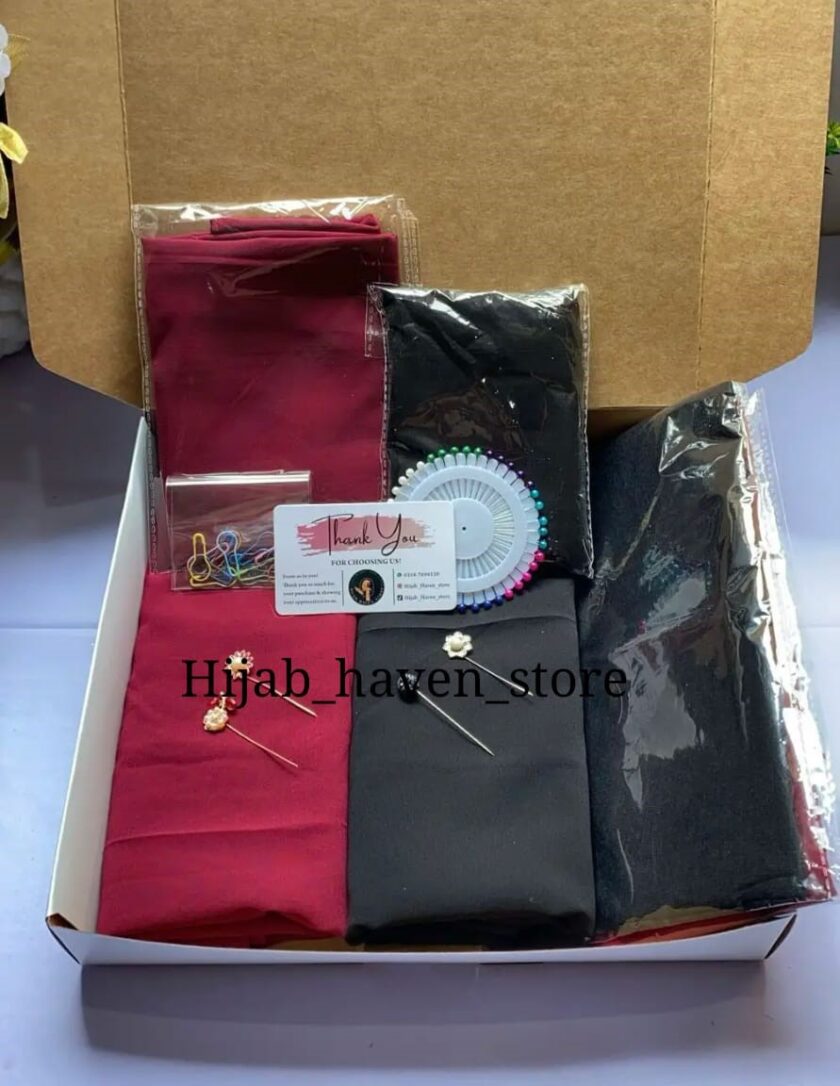 2 Hijab's 2 caps 2 niqab pins