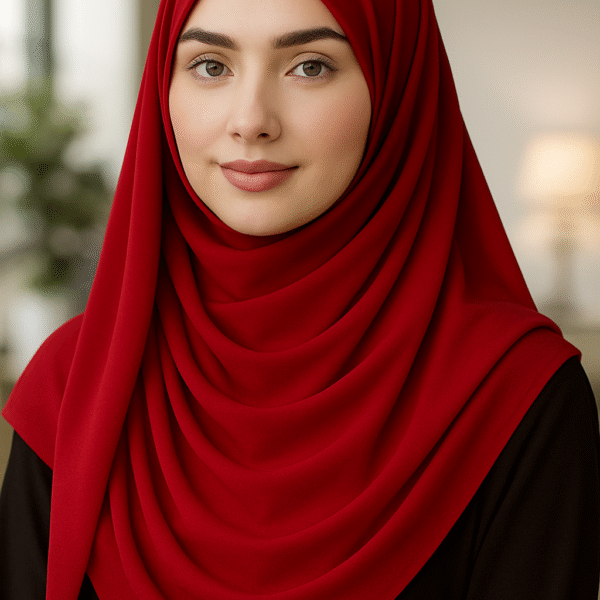 China Chiffon Georgette Hijab (Crimpson Red )