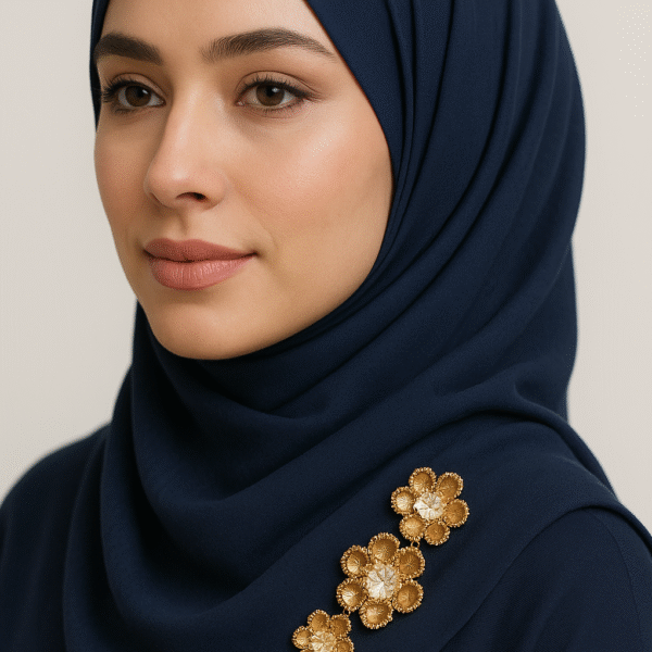 Elegant Flower Blossom Hijab Brooch (Cooper )