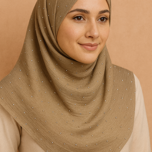 Dmc Stone Crinkle Silk hijab ( Dark Skin )