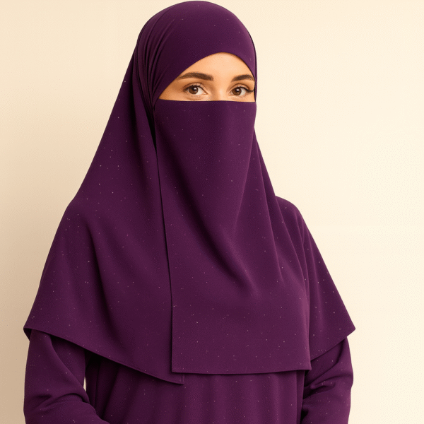 3 Pcs Moonlight Hijab naqab cap set (Dark Purple )
