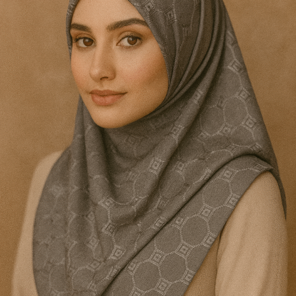 Jersey Hijab with blocks design (Dark Gray )