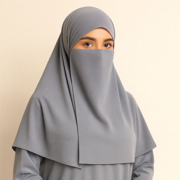 3 Pcs Moonlight Hijab naqab cap set ( Silver Gray )