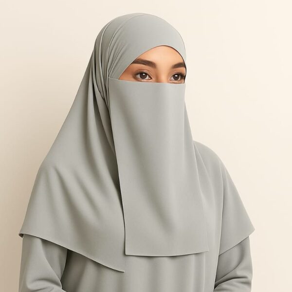 3 Pcs Hijab Naqab Cap (Silver Gray )