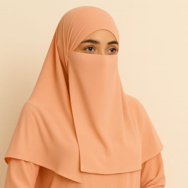 3 Pcs Hijab Naqab Cap (Soft Peach)