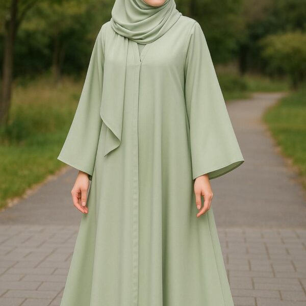 Mint Serenity Abaya (Double Layer Abaya with hijab )