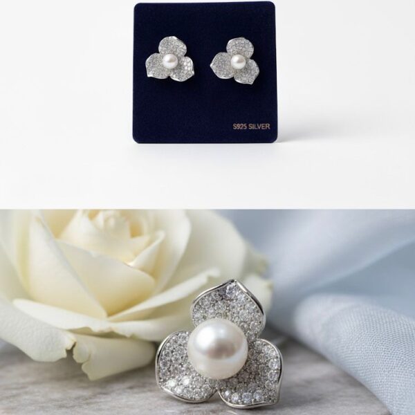 Silver Flower Bloom Studs