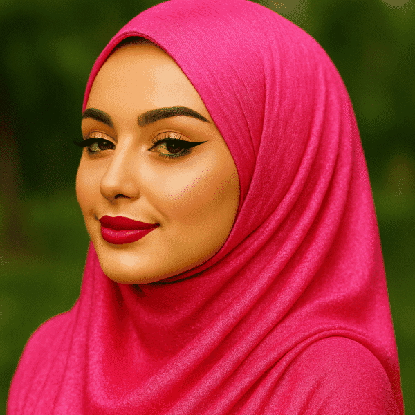 Pink hijab women fashion, modest Islamic headscarf, stylish hijab for women, Hijab Haven Store.