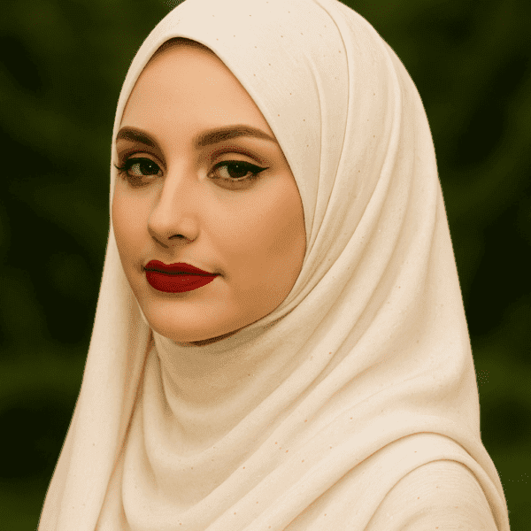 Elegant beige hijab for modest fashion, stylish and comfortable.