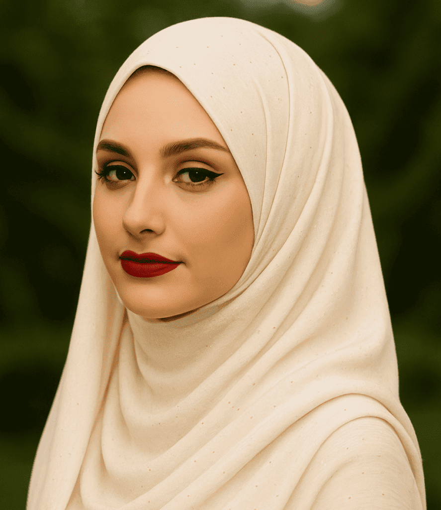 Elegant beige hijab for modest fashion, stylish and comfortable.