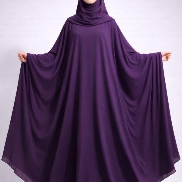 Princess style Flairy Kaftan Abaya (Eggplant)
